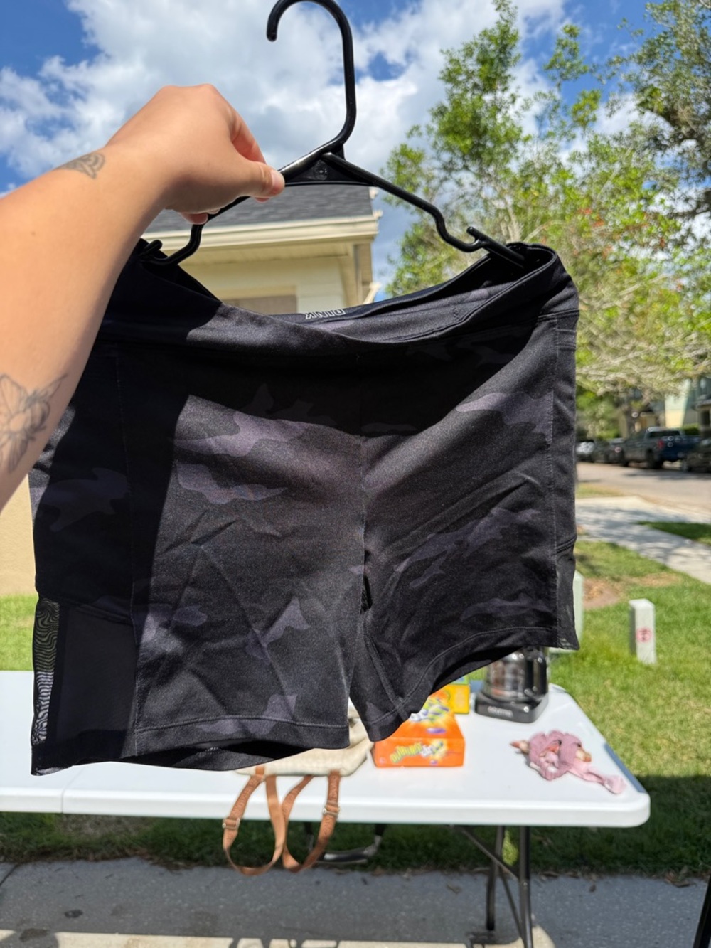 PINK Victoria's Secret Black Camouflage Athletic Shorts